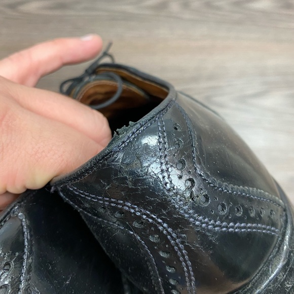 Allen Edmonds Shelton Black Saddle Oxfords 11 C - Picture 4 of 11